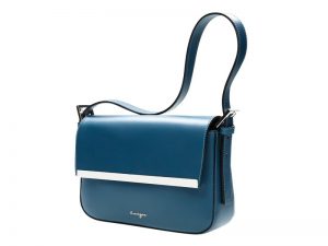 Shadows Leather Pochette - Women's Shoulder Bags - Black, Grey, Teal Color