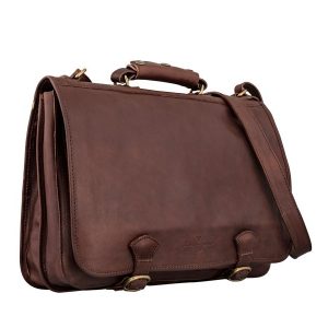 Cavalry Leather Business Bag For Men - Antique tan, Brown Color