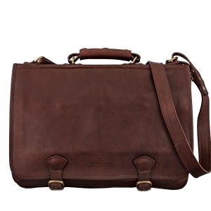 Cavalry Leather Business Bag For Men - Antique tan, Brown Color