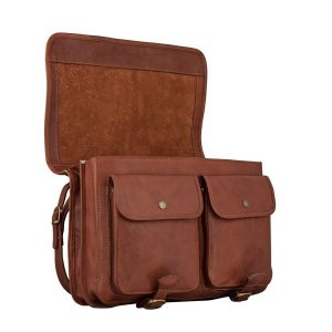 Cavalry Leather Business Bag For Men - Antique tan, Brown Color