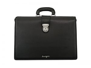 Statesman Leather Diplomat Bag - Men's Business Bags - Black, Brown Color