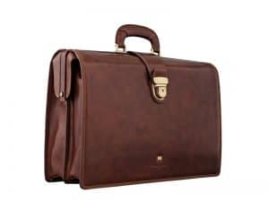 Statesman Leather Diplomat Bag - Men's Business Bags - Black, Brown Color