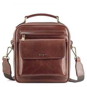 Statesman Leather Cross Body Bag For Men - Black, Brown Color
