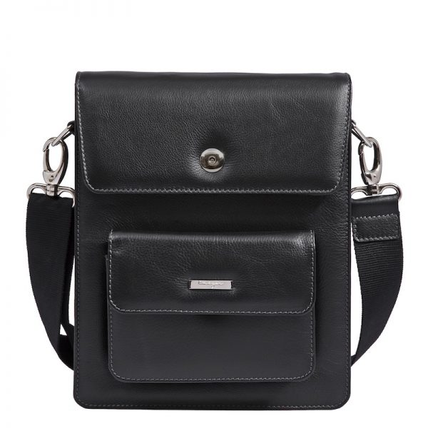Zenith Italian Leather Messenger Bag For Men in Black & Brown Color KZ1309