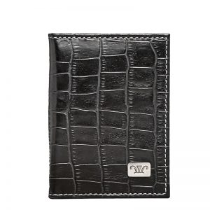 Wittet Croco Leather Business Card Holder in black & brown color KWC922
