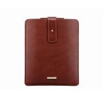Full grain calf leather iPad Slipcase in brown color.