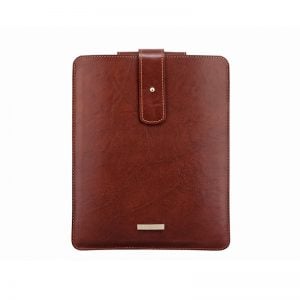 Full grain calf leather iPad Slipcase in brown color.