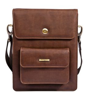 Zenith Italian Leather Messenger Bag For Men in Black & Brown Color KZ1309