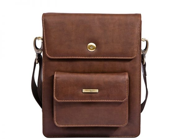 Zenith Italian Leather Messenger Bag For Men in Black & Brown Color KZ1309