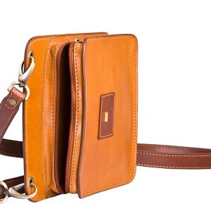Statesman Leather Sling Bag For Men available in Brown color KZ1330
