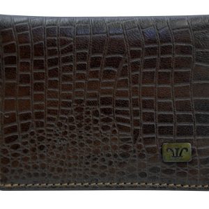 Wittet Croco Leather Card Holder For Men - Brown Color - Italian Leather