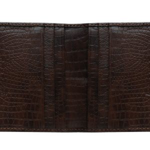 Wittet Croco Leather Card Holder For Men - Brown Color - Italian Leather