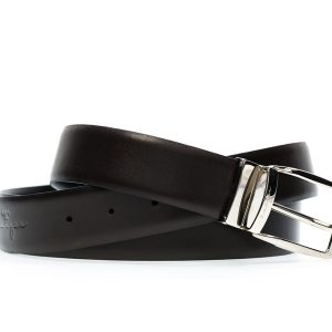 Leather Belt Reversible - Black & Dark Brown Color