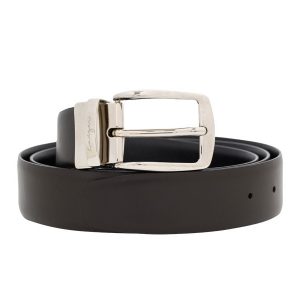 Leather Belt Reversible - Black & Dark Brown Color