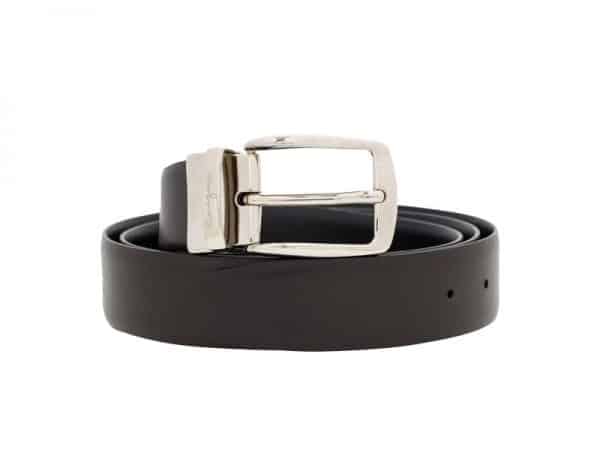Leather Belt Reversible - Black & Dark Brown Color