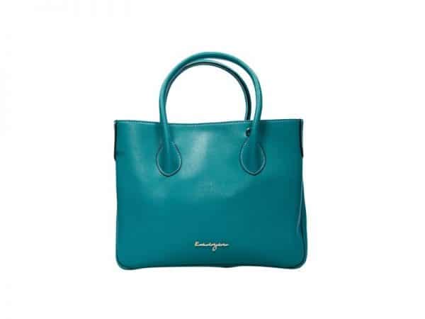 Au Fait Ladies Leather Tote - Black, Blue, Torquoise, Red, Tan Color