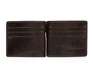 Statesman Leather Money Clip Wallet For Men - Black, Brown Color