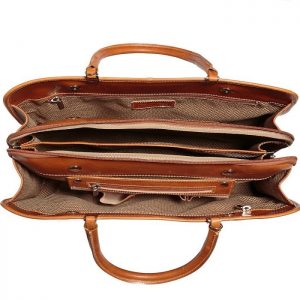 Absolute Unisex Leather Document Bag - Black, Brown Color