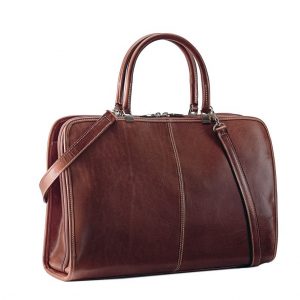 Absolute Unisex Leather Document Bag - Black, Brown Color