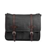 Leather City Messenger Bag with magnetic snap closure - Image 4
