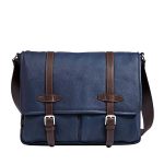 Leather City Messenger Bag with magnetic snap closure