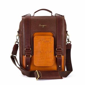 Insignia Crossbody Bag | Leather Office Bags | Premium Leather | Italian Leather | Premium quality leather | Dubai | Brown