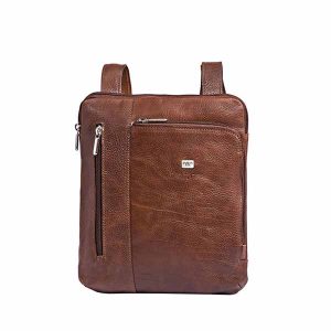 Suburban Crossbody Leather Sling Bag | Inside | KZ1337-B | Brown