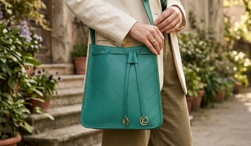 Viva Green or Teal Tote bag by Kaizer leather